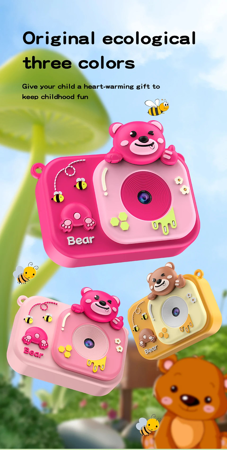 Y8 Children's Digital Camera 1080P HD Video Anti Blu Ray Children's Game Camera