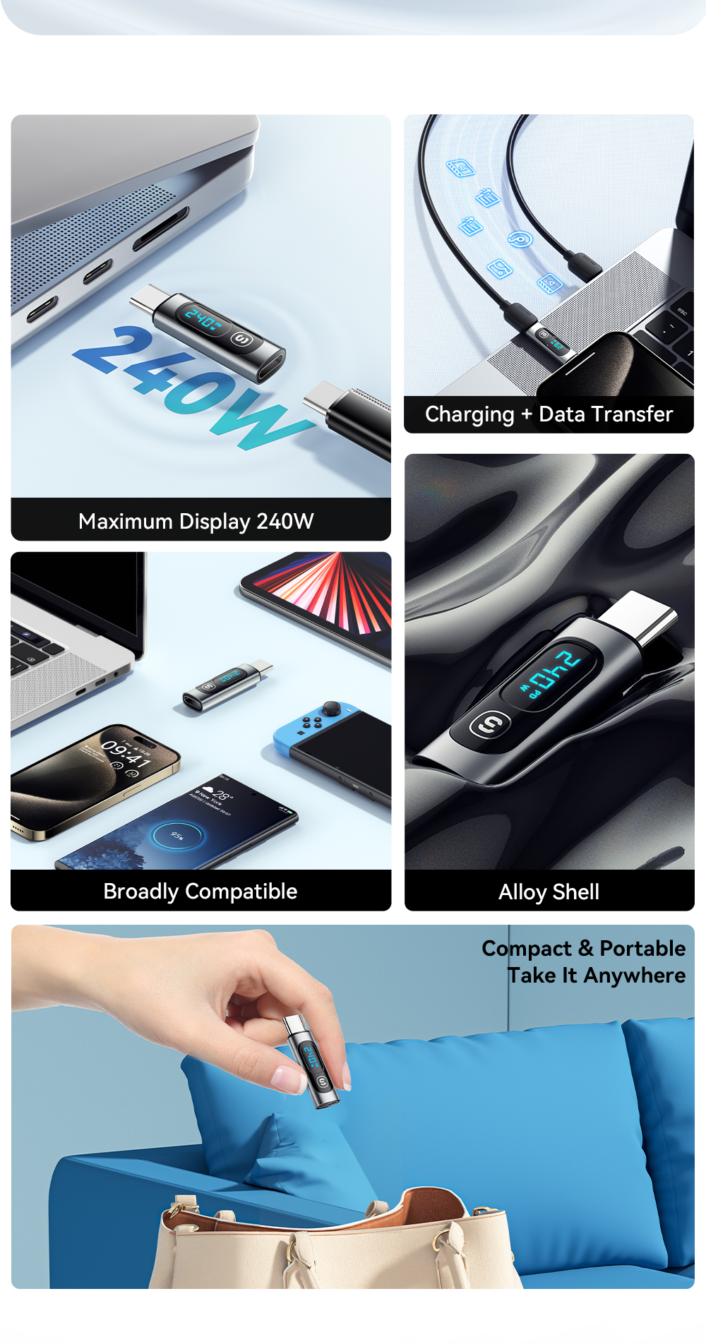 ESSAGER ES-OTG16 Series USB OTG Adapter Android OTG Type C 240w