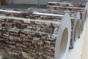 China ASTM A755 0.85mm Brick Grain PPGL Pre Painted Galvalume Coil factory