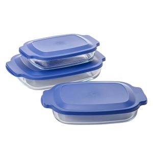 Borosilicate Glass Bakeware with PP Lid 1000ml to 3600ml