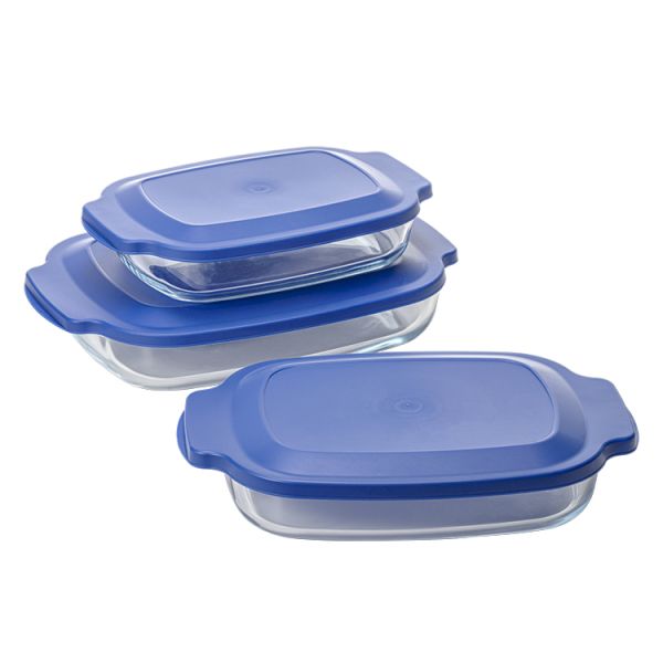 China Borosilicate Glass Bakeware with PP Lid 1000ml to 3600ml factory