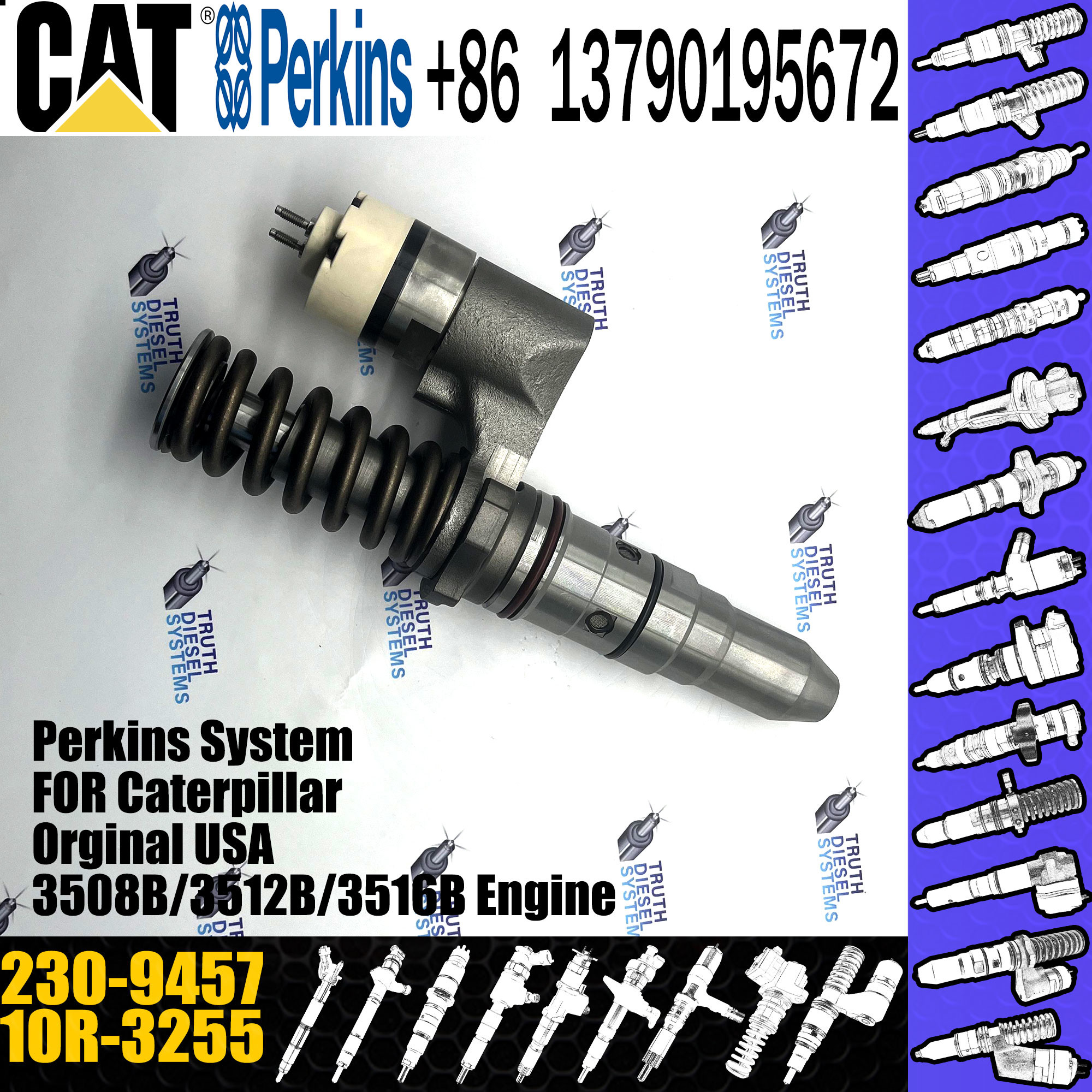 3508B 3512B 3516B engine parts REMANUFACTURED INJECTOR GP 10R3255 10R-3255 2309457 230-9457