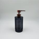 Glass Bathroom Fittings Accessories Dark Blue Round Shape Circles Line Bronzed