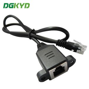 China Panel Mount Ethernet Patch Cable 6p6c Female Socket To Phone Plug Extension Cable factory