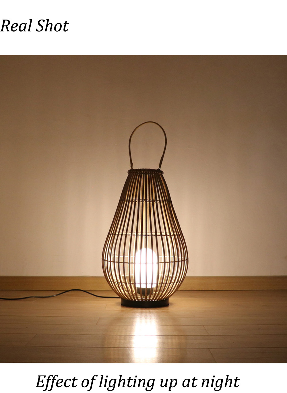 Landscape Outdoor Lanterns Rattan Woven Lamp Rechargeable Pendant