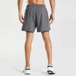 OEM Workout Woven Shorts Polyester Double Layer Customized Logo Print Embroidery