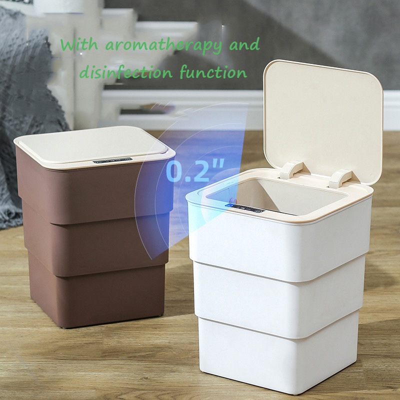 Foldable Collapsible Sensor Trash Bin Trash Can with Odor Filter Touchless
