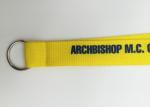 Yellow color professionnal customized silk screened lanyard with any logo
