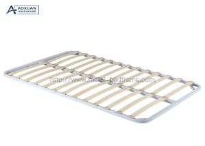 China 150cmx200cm White Slat Bed Frame , Metal Platform Bed Frame Double factory