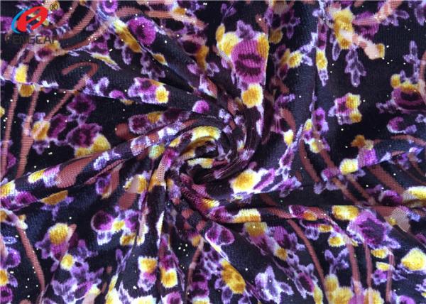 95 % Polyester 5 % Spandex 4 Way Stretch Velvet Fabric , Burnout Fabric For