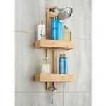 Bathroom Bamboo Shower Caddy Over The Shower Head For Shampoo / Conditioner