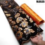 Supoo good quality shiny african lace velvet embroidery fabric with sequins