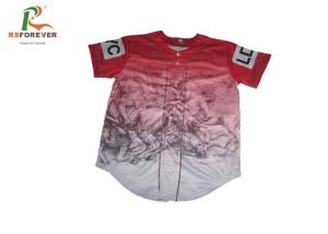 China White 100 Polyester Baseball Jerseys , Custom Sublimated Baseball Jerseys With Buttons Up factory