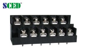 China Double Levels Barrier Terminal Block 8.70mm Black Screw Mount Connector factory
