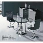 Antique Glam Silver Luxury Modern Dining Tables D150XH75 Glass Top Dining Table