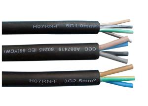 China H07RN-F Heavy Model Rubber Sheathed Cable , Rubber Insulation Cable With Flexible Cores factory