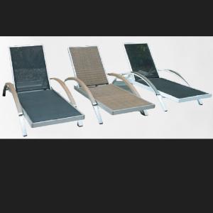 China UV resist water proof rattan plastic lounge chair PE outdoor pool bed plastic durable garden lounger---6244 factory