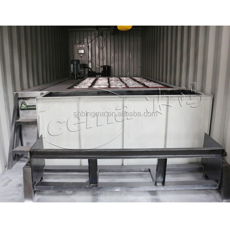 2000 KG TECUMSEH Compressor 15 Ton Container Block Ice Machine with Mobile Plant