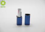Square Blue Red Color Aluminium Empty Magnetic Lipstick Tube Container 3g 5g