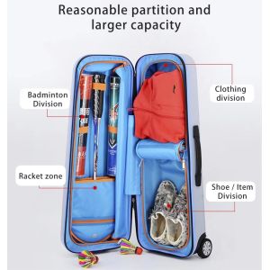 Aluminum Telescopic Rod Professional Badminton Storage Trolley Suitcase with