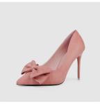 ZM014 New Fashion Sweet Stiletto Super High Heel Shallow Mouth Pointed Suede Bow