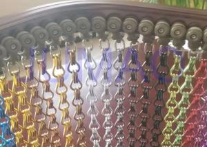 China Aluminium Metal Chain Link Curtains With Bended Track And Different Colors factory