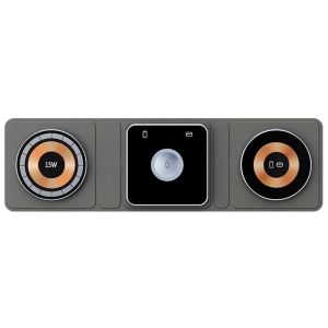 Foldable Wallet Size Travel Wireless Charger Easy Carrying 3 In 1 Charging