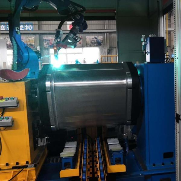 Customized 220V Robot Welding Station For Aluminium Fuel Tank Covers 1000kg