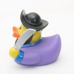 9P Free Safe Purple Pirate Rubber Duck Fun Bath Toys For Toddlers 7.5cm Length