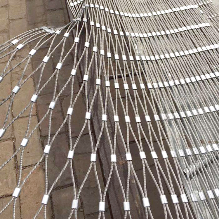 304 Stainless Steel Wire Rope Safety Net Ideal for Climbing Plants Mesh Size 20mm to 200mm Durable Ferrule Style Weave