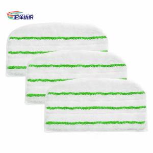 China 18x32cm 600gsm Wet Cleaning Mop Green Stripes Mesh Air Cloth Steam Mop Refill Pad factory