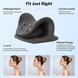 Airbag C-Shaped Cervical Massage Pillow with Heating and Multi-point Massage for