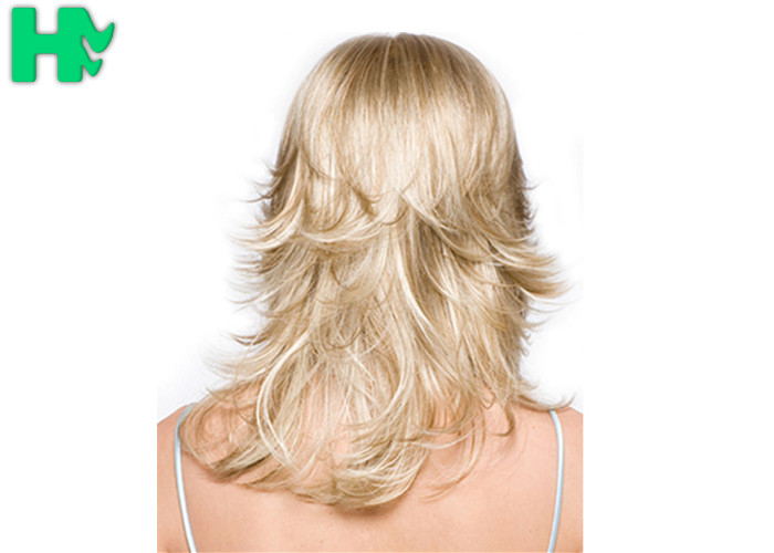 16 Inch Clip In Hair Extensions Natural Hairline Full Lace Wigs Light Blonde