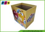 Point Of Sale Retail Cardboard Recycling Bins Display Stand For M&M Candies