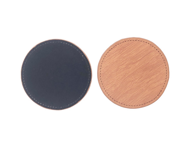 PU Leather Drink Coasters Set Pantone Color For Cups And Glasses