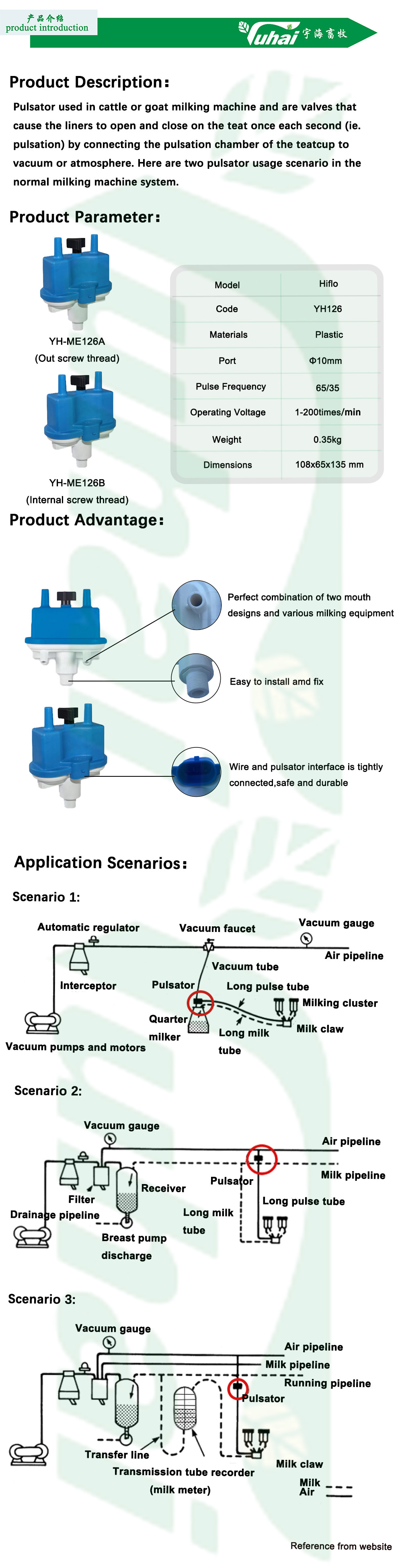 200 Times/Min Boumatic Vacuum Pulsator Electrical For Dairy Farm Cow Milking Machine