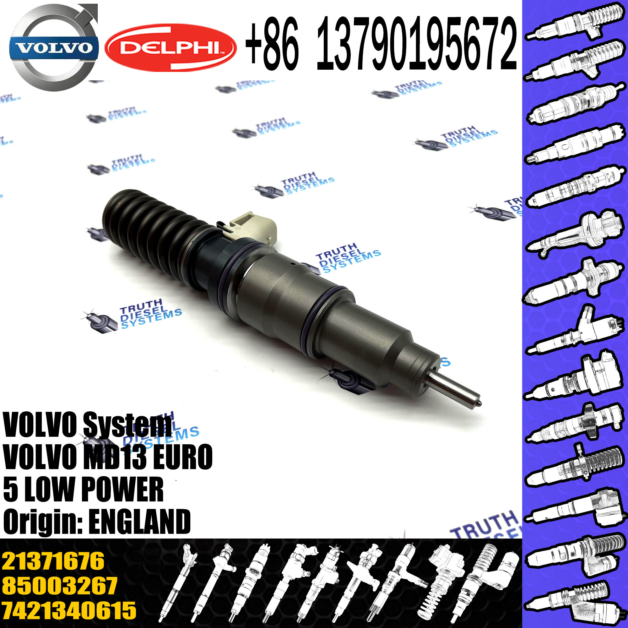 common rail injector 21340615 BEBE4D25002 for VOL truck D13C fo VOL Penta MD13 injector nozzle 21340615 BEBE4D25002