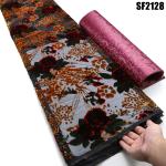 Supoo Soft Silk Velvet Fabric Printed African Lace Fabric for Women Dress Mesh