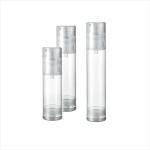15ml 30ml 50ml Single wall round cosmetic airless pump travel bottle in PP PCR