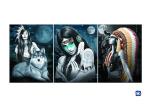 Film Lamination Lenticular Flip , 3D Triple Transition Lenticular Poster 12x17