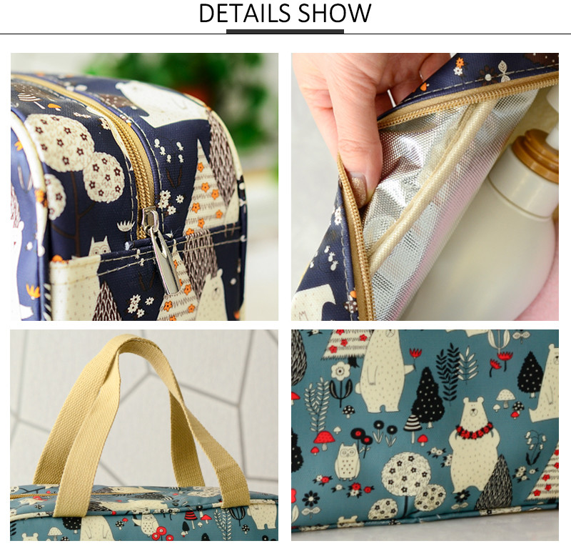 Printed Polyester Travel Makeup Organizer Bag For Women