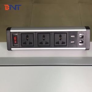 China 2020 new style without cut out hole clamp on desktop power socket for conference desktop factory