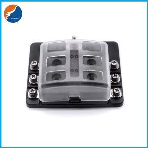 Durable 6 Way 30A Automotive Fuse Box With Relay PBT Base Plastic Cover