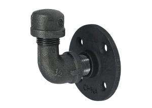 China Heavy Duty Industrial Malleable Iron Pipe Black Pipe Coat Rack Single Coat Hook factory