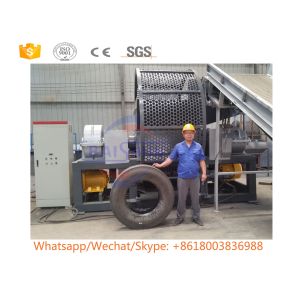 China Customized Waste Mobile Tire Shredder / Scrap Tyre Twin Shaft Shredder factory