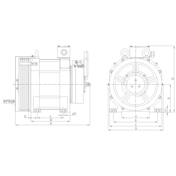 IP41 Elevator Gearless Traction Machine For Machine Roomless Elevator
