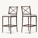 Outdoor Bar Furniture Aluminum Tall Stools Bar Chairs With Cushion for Hotel