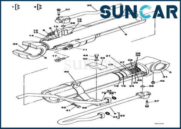 CASE Equipment Parts LZ00477 Crawler Excavator Hydraulic Boom Cylinder Seal Kit