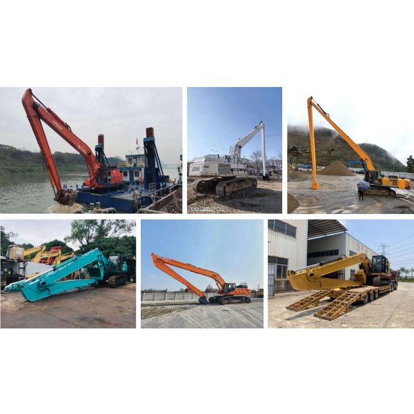 Excavator Long Reach Boom and Arm Extended Boom Arm in 15m 16m 17m 18m Sizes for Construction Machinery Parts