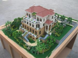 China Miniature house model with led light , 1:25 scale villa house model factory